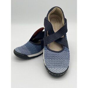 Jambu Mia Womens Size 6 Strappy Slip-On Shoes Blue Gradient Knit Textile Upper